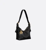 Small Dior Voyage Bag Black Flat Macrocannage Crinkled Calfskin - Image 2