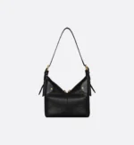 Small Dior Voyage Bag Black Flat Macrocannage Crinkled Calfskin - Image 3